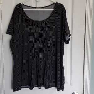 Polka dot A-line darted blouse